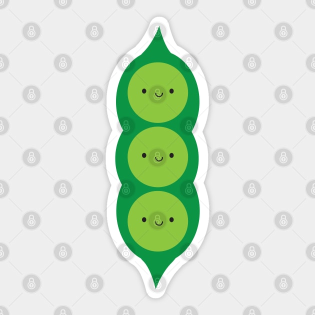 Kawaii Peas in a Pod Sticker by marcelinesmith